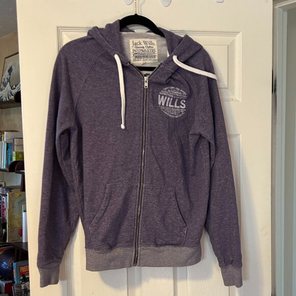 Unisex Circa 2015 Jack Wills Purple Heather Cotton Full Zip Hoodie Size M - Picture 1 of 11